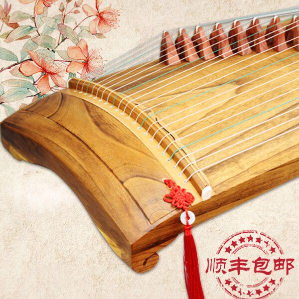 实木小古筝便携式古筝演奏青半挖面素专业初学者古筝琴山工艺古筝