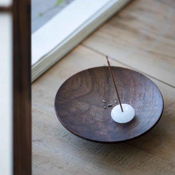 彩集堂 黑胡桃木玉石香插 简约中式香盘家用熏香炉线香托底座香器,家居饰品,香托/香盘/香座/香插,淘宝优惠券,粉丝福利购,淘宝优惠卷