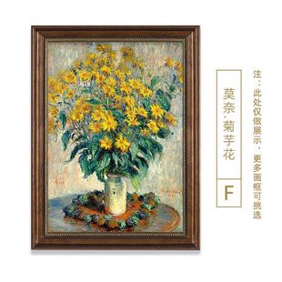 莫奈世界名画装饰画高级感美式餐厅挂画客厅油画欧式走廊竖版壁画