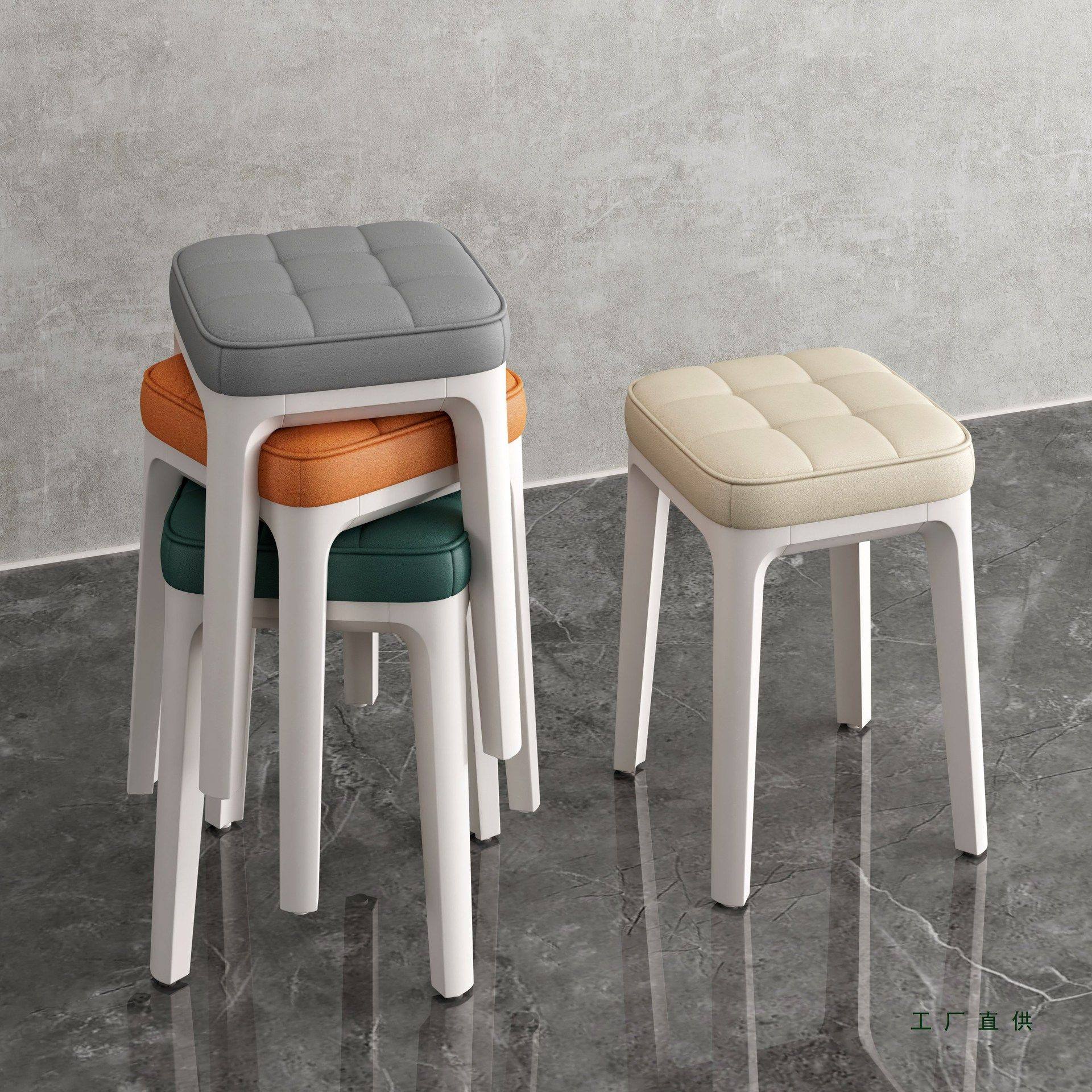 家用餐椅2025新款餐桌塑料凳子小型不占地方的靠背椅子化妆梳妆台