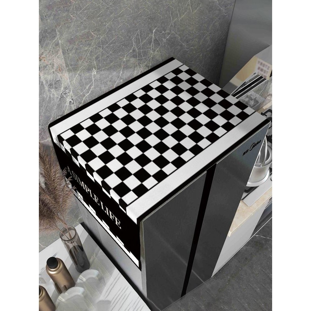 欧式2024新款冰箱防尘盖布防尘盖顶部布艺罩布网红收纳双门散热型,收纳整理,餐桌罩,淘宝优惠券,粉丝福利购,淘宝优惠卷