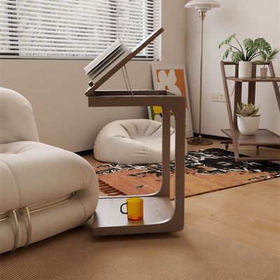 实木沙发边几可移动C型角几翻盖床头桌子客厅带轮小茶台边柜