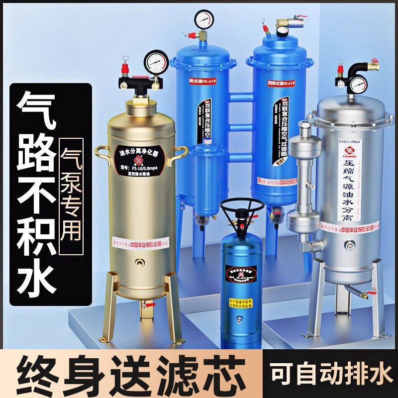 空压机气压油水分离器气泵压缩空气自动排水气源处理器干燥过滤器