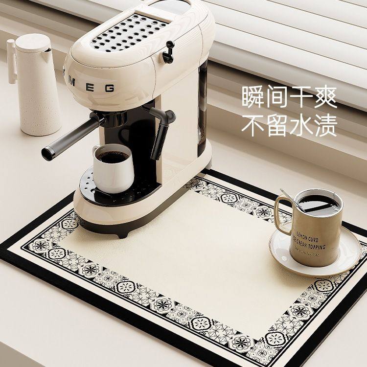 中古风厨房台面沥水垫吸水速干咖啡机吧台洗手台防烫碗盘餐垫