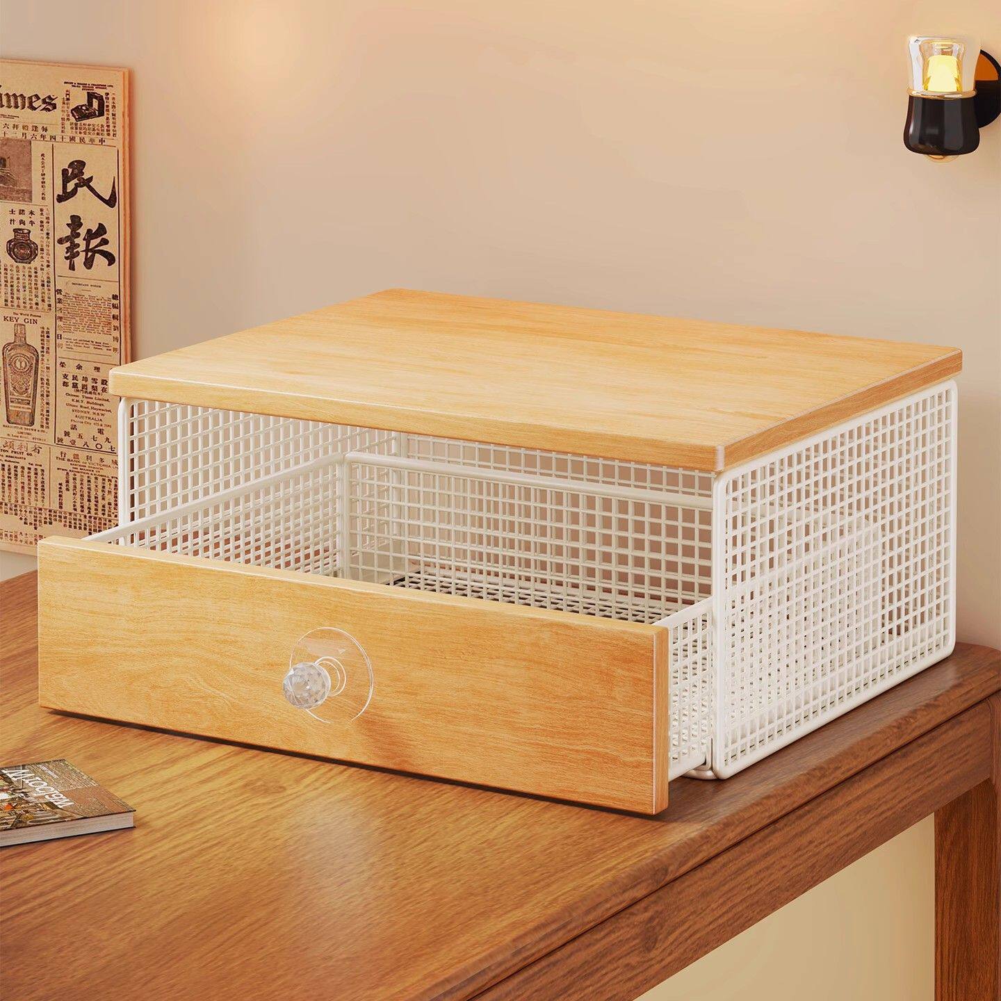 桌面咖啡机置物架餐桌收纳神器厨房台面多功能可抽拉多层水杯架子