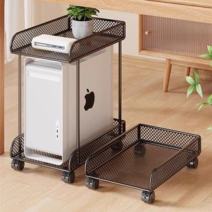 电脑主机托架支架可移动机箱底座带滑轮置物架家用台式办公室托盘