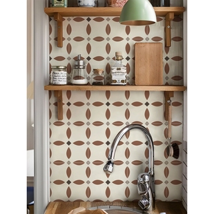 仿花砖墙贴法式复古瓷砖贴纸防水卫生间浴室厨房旧墙面翻新装饰