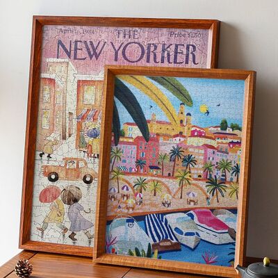 实木拼图裱框1000片500块70×50外框75画框24寸相框空框4K挂墙8K