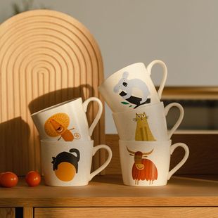 迎肆月创意杯子喝水可爱马克杯家用办公室陶瓷情侣水杯耐高温迎阙