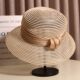 法式 优雅赫本风草帽女夏季 出游度假遮阳渔夫帽可折叠沙滩防晒盆帽