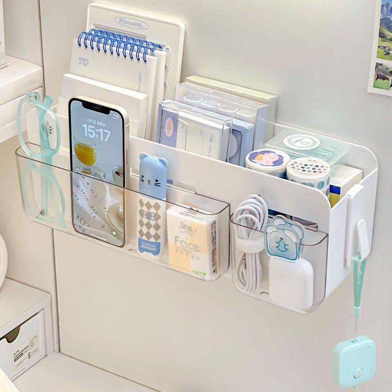 宿舍收纳架节省空间壁挂式文具置物架墙上笔筒放笔卧室房间女寝室,收纳整理,壁式收纳盒,淘宝优惠券,粉丝福利购,淘宝优惠卷
