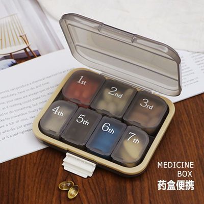 药盒迷你随身一周7天便携分大容量防潮可拆卸药丸收纳盒