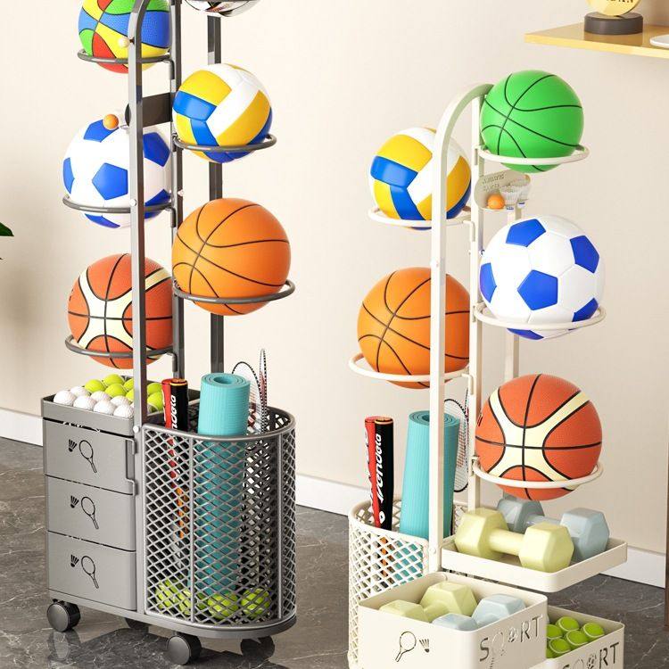 篮球收纳架落地置物架家用客厅玩具放球类运动器材瑜伽垫收纳架子