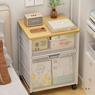 客厅沙发边几茶几边柜可移动铁艺简约床头柜置物架夹缝床边小柜子