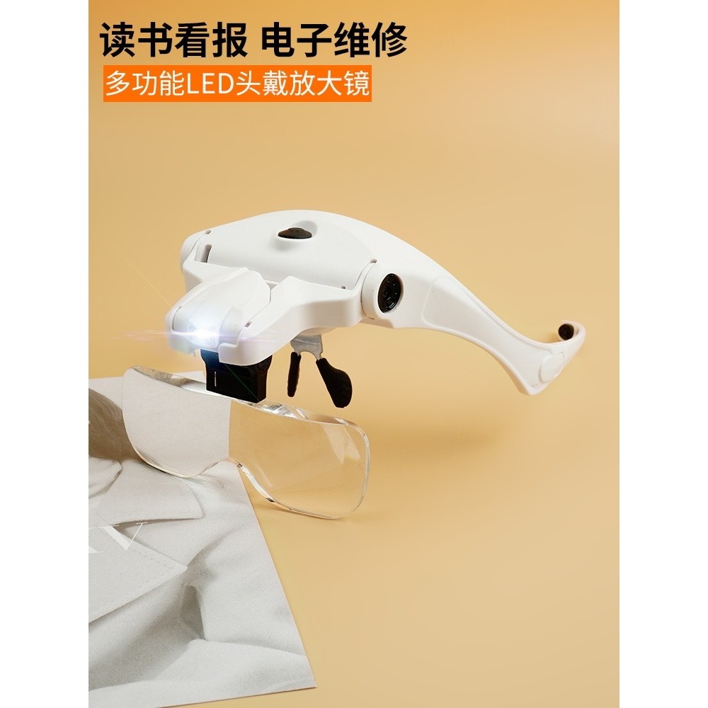 头戴式放大镜毛孔拔黑头粉刺美睫师眼镜美容院灯嫁接睫毛高清