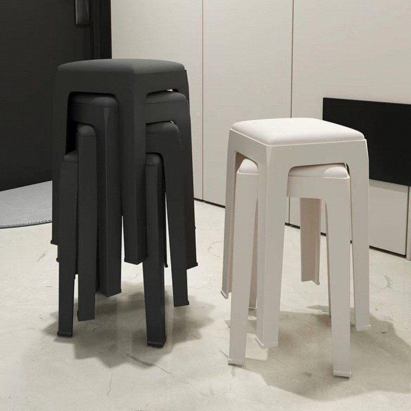 塑料凳子家用加厚可叠放方板凳现代简约结实耐用餐桌凳备用高椅子