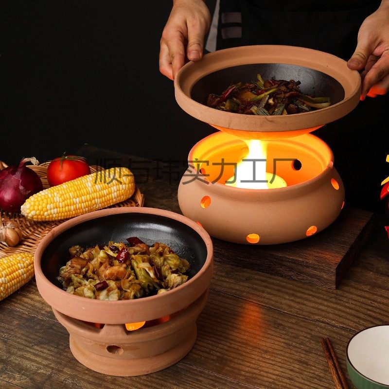 干锅锅仔锅具家用陶瓷套装耐高温饭店餐厅商用酒精炉固体小火锅