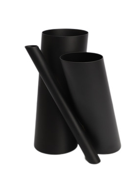 现代简约金属黑色三管花器摆件样板房售楼部家居客厅创意饰品