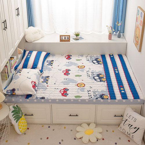 纯棉儿童发夹棉加厚牀笠罩保护套榻榻米牀单单件1.5米薄棕垫定制1