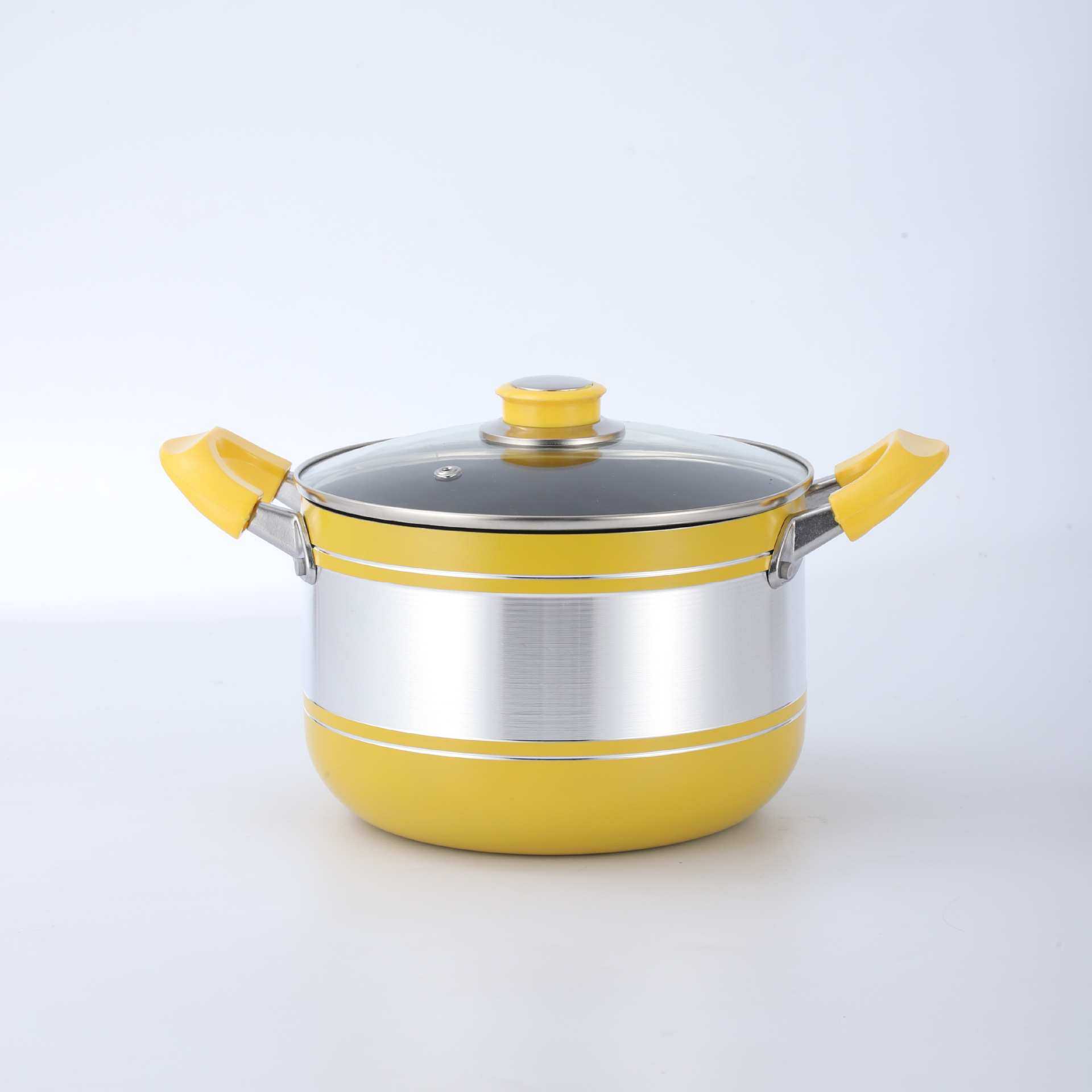 跨境新款多功能家用汤锅大容量压锅蒸锅煮锅双耳不粘锅带锅盖