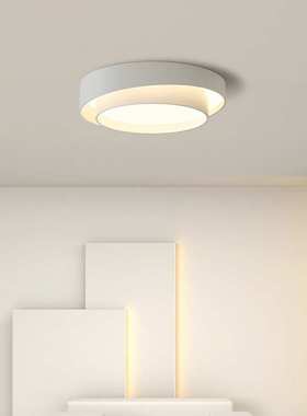 日规现在简约吸顶灯创意双层LED白色卧室客厅灯具圆形大气家用房