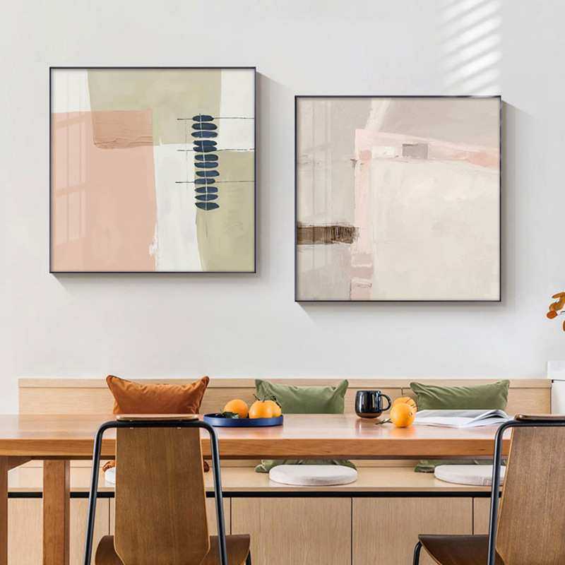 抽象装饰画北欧客厅墙壁粉色挂画现代卧室简约玄关楼梯样板房壁画