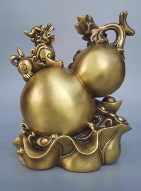 家用铜葫芦摆件金钱元宝葫芦貔貅财葫芦家居办公工艺品礼品
