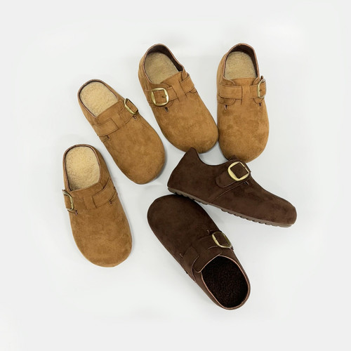 复古美拉德增高厚底勃肯鞋