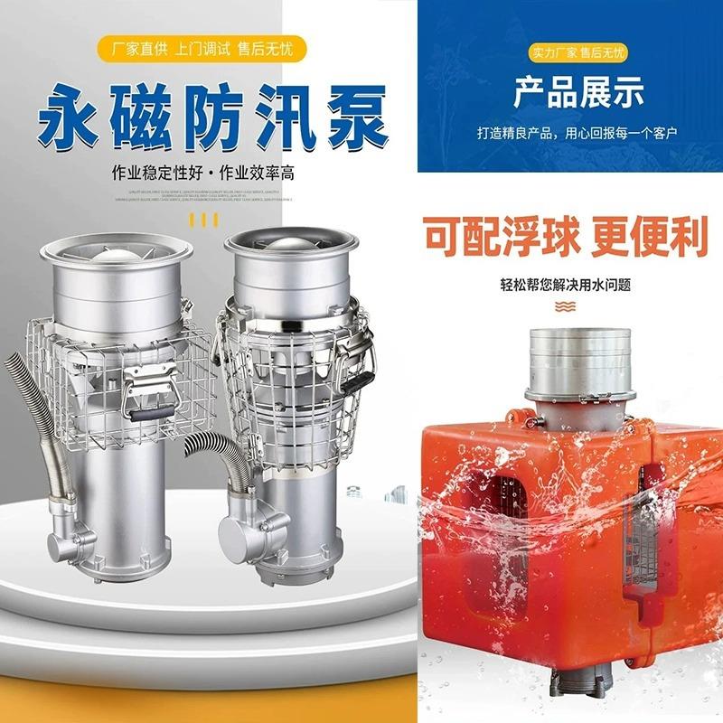 便携式永磁防汛泵同步电机移动排涝不锈钢防洪抢险变频潜水轴流泵