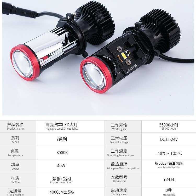 Y8 汽车超亮LED双光透镜大灯鱼眼大功率远近光一体前照灯 通用,鲜花速递/花卉仿真/绿植园艺,其它园艺用品,淘宝优惠券,粉丝福利购,淘宝优惠卷