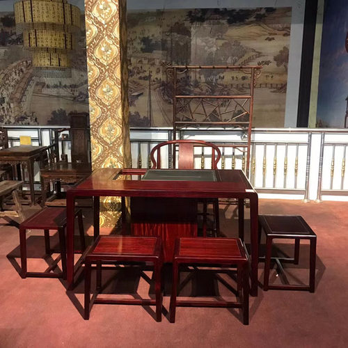 非洲小叶紫檀新中式实木茶桌椅组合小户型简约茶台茶道桌茶室家俱