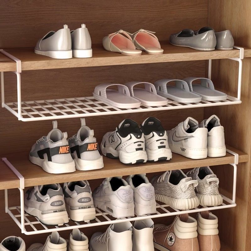 家用鞋柜收纳神器省空间柜内分层隔板可伸缩鞋架下挂式悬挂置物架,收纳整理,挂门置物架,淘宝优惠券,粉丝福利购,淘宝优惠卷