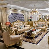 欧式 真皮沙发新古典法式 实木沙发豪华客厅沙发123组合双面雕花