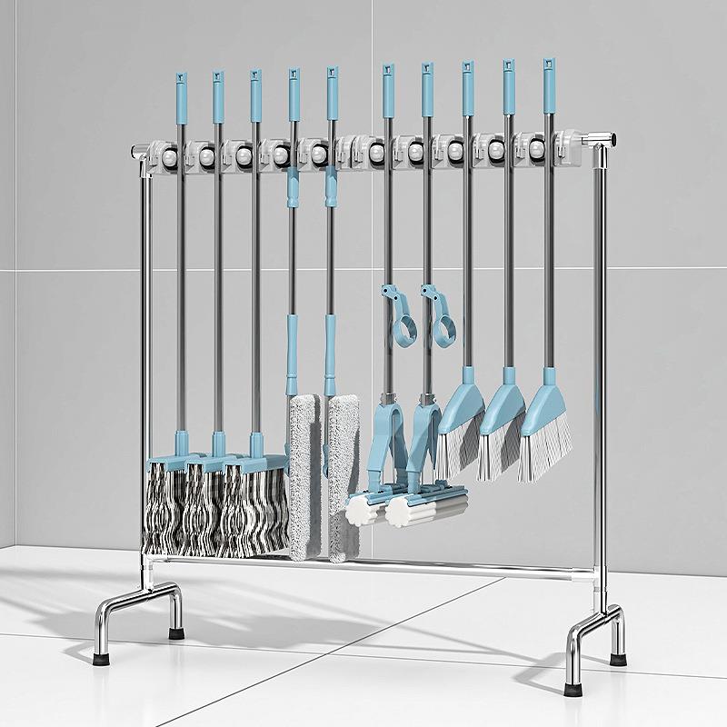 不锈钢移动拖把架拖把池落地清洁工具置物架商用收纳架拖布沥B&r