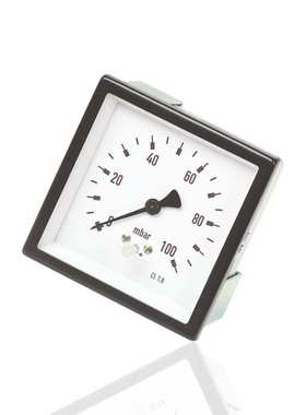 四方型膜盒微压表轴向织染机设备烧毛机用YESF-144Z 100mbar G1/2