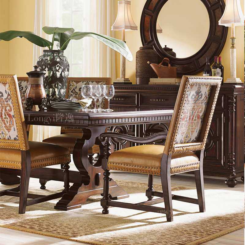 美式乡村实木餐桌多人饭桌复古做旧客厅轻奢简约北欧橡木雕刻,玩具/童车/益智/积木/模型,其它,淘宝优惠券,粉丝福利购,淘宝优惠卷