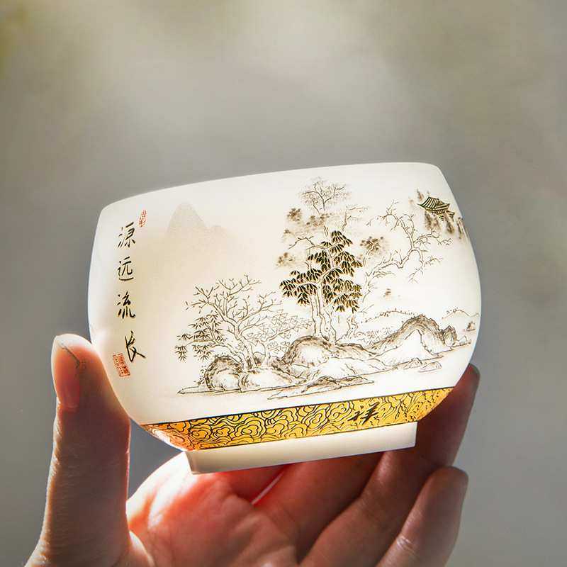 源远流长冰种瓷水墨画主人杯套装温润透亮时尚商务茶杯个人专用杯,玩具/童车/益智/积木/模型,其它,淘宝优惠券,粉丝福利购,淘宝优惠卷