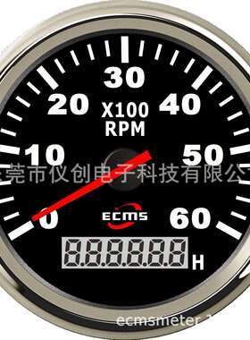 85mm转速表6000RPM，黑色刻度盘