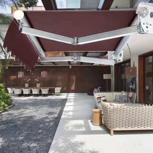 遮阳蓬布挡雨布伸缩遮阳蓬顶布防雨防晒伸缩雨棚布换布