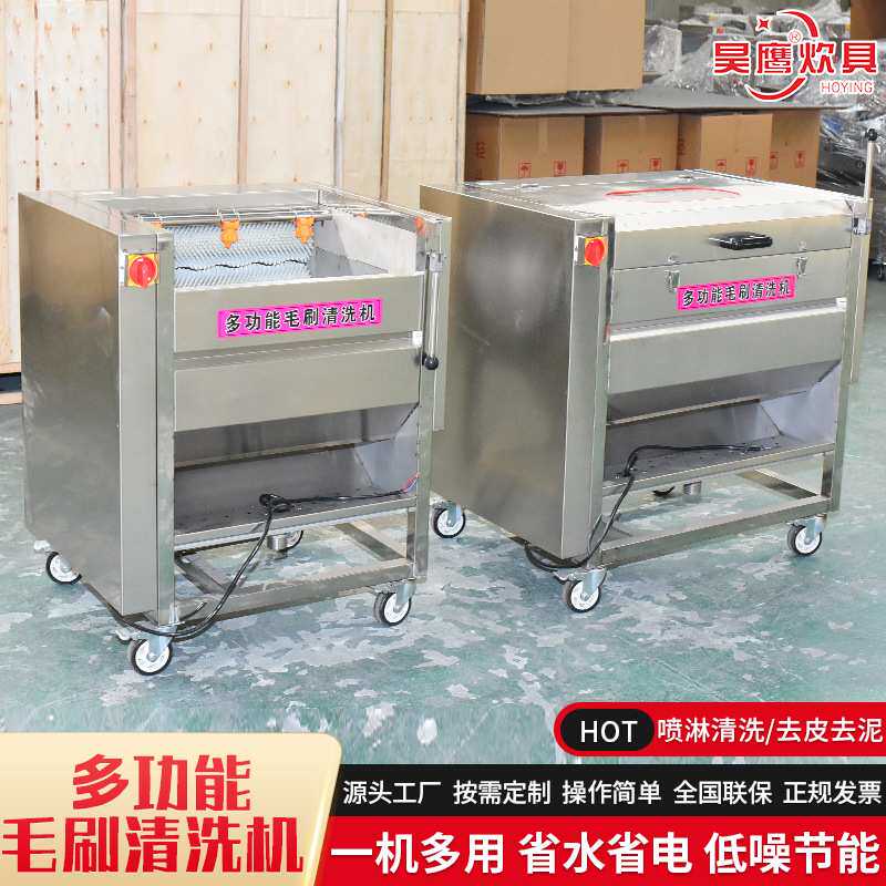 不锈钢清洗机 果蔬洗菜机大型多功能气泡清洗机 多功能毛刷清洗机