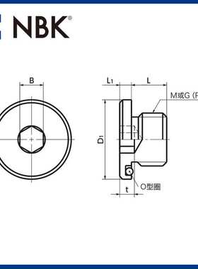 NBK SFMS-G内六角法兰螺塞 平行管螺纹SUS304制 机械密封螺塞工厂