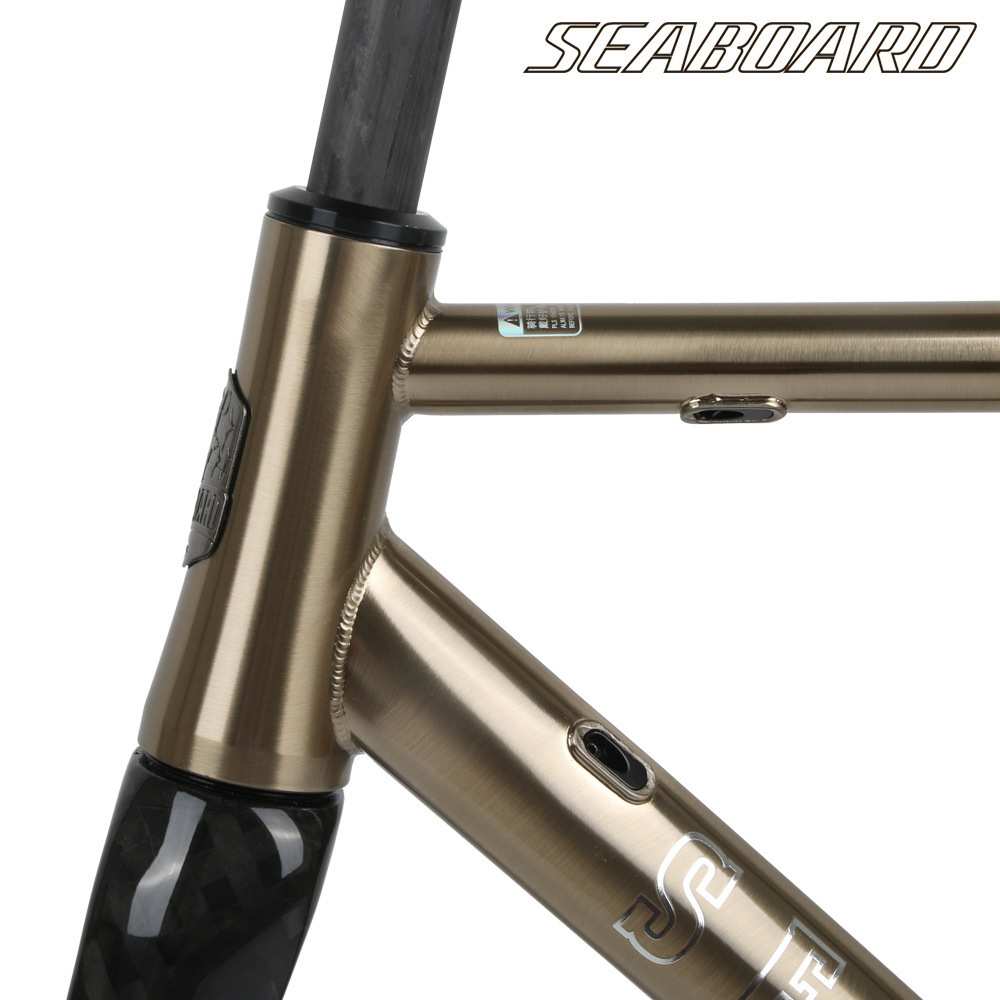 Seaboard云岸CR03公路自行车钢架车架2024内走线拉丝银色碳纤前叉