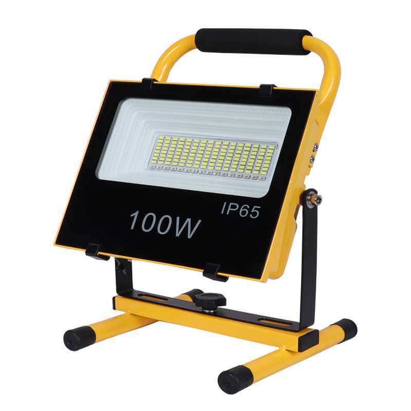 LED手提充电投光灯 移动户外地摊便携式工程应急照明泛光灯防水