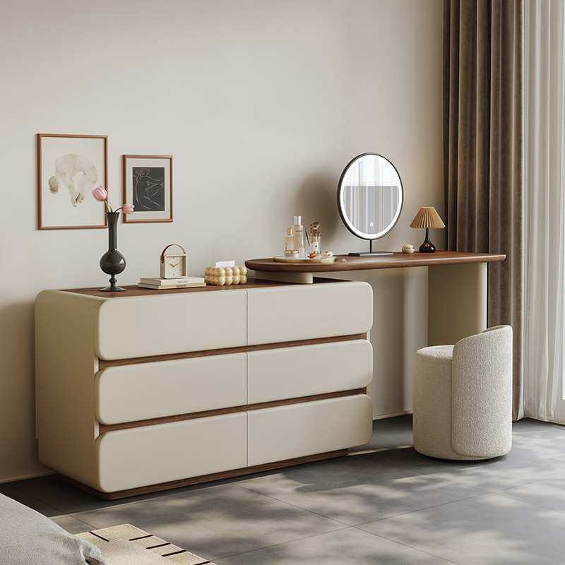 Yla中古伸缩梳妆台斗柜一体床边收纳柜法式卧室床尾柜实木转角化,3C数码配件,USB灯,淘宝优惠券,粉丝福利购,淘宝优惠卷