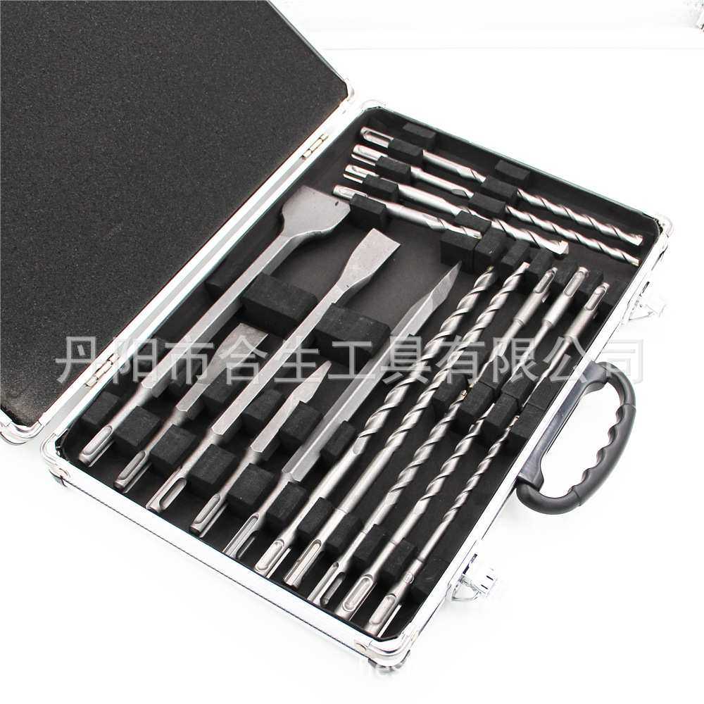 跨境厂家17pcs电锤钻尖凿扁凿铝盒套装 SDS冲击钻墙壁开孔凿眼,3C数码配件,USB灯,淘宝优惠券,粉丝福利购,淘宝优惠卷