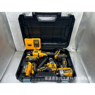 锂电无刷三件套无刷扳手无刷角磨机无刷10MM电钻组合套装箱