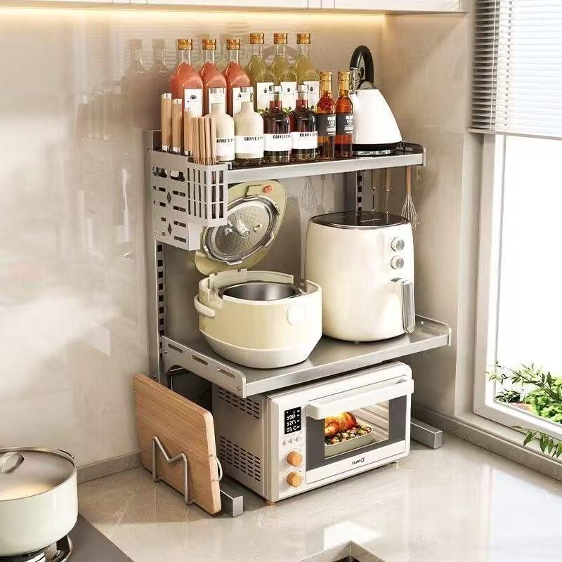 厨房微波炉置物架子家用桌台面多功能烤箱电饭锅锅具多层收纳支架