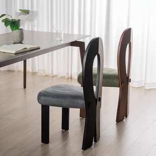 尼摩北欧设计师木餐椅家用中古风椅子轻奢简约书房书椅复古靠背椅