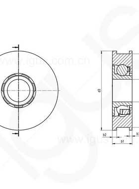 igus德国 滚珠轴承,两侧法兰,两端盖板,F180,不锈钢滚珠,PA保持架