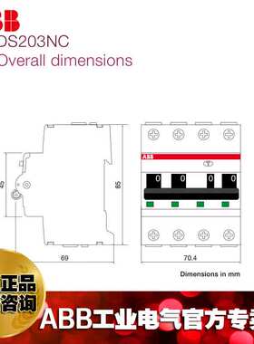 ABB电磁式剩余电流动作断路器DS202CR M C6 A300/10264297